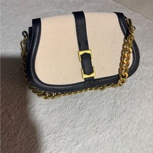 Vince Camuto Black and Cream Crossbody Bag